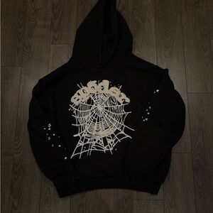 Black OG Sp5der Web Hoodie